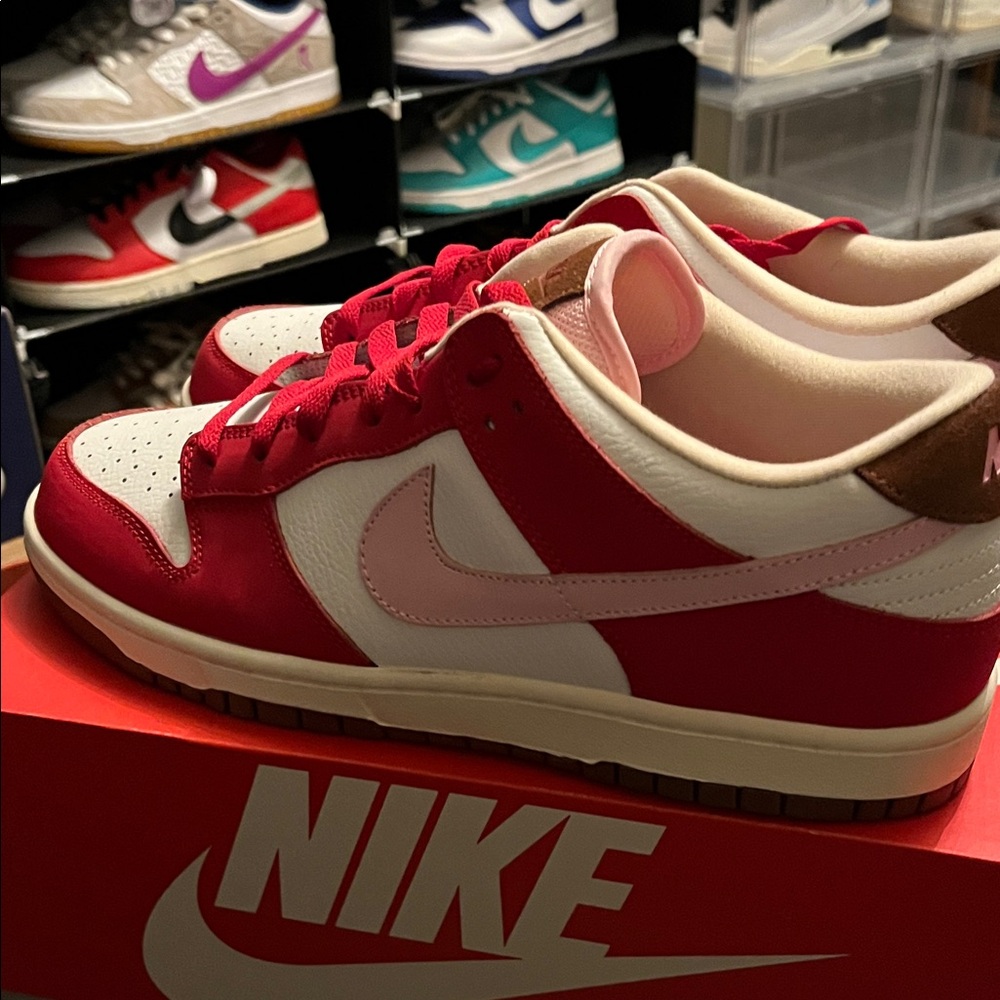 Nike Red and White Low-Top Sneakers
